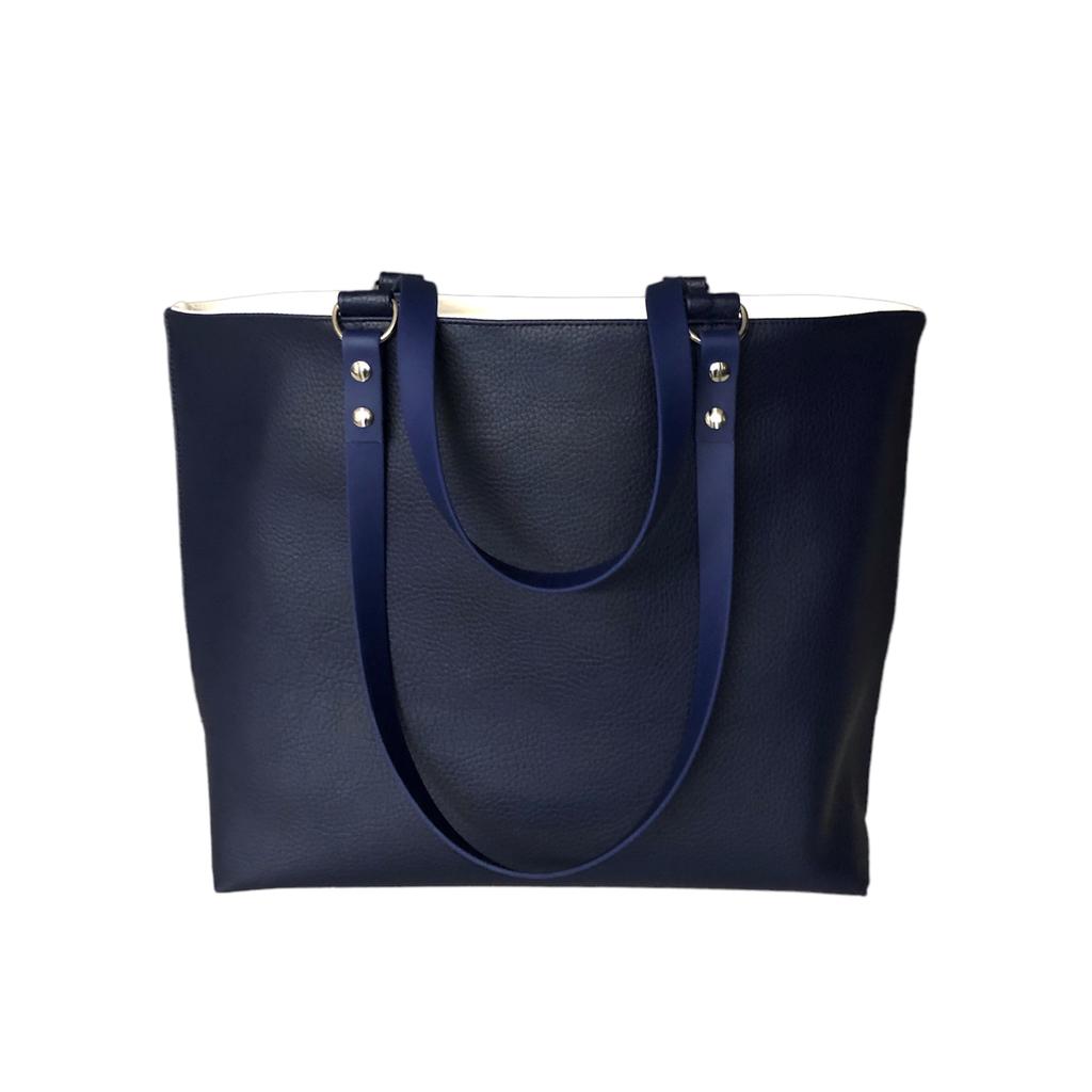 Shopper Tasche Navy Blau Weiss