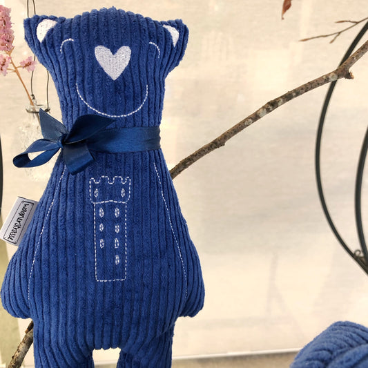 Liebhabär in blau weiß mit Mehlsack Stickerei