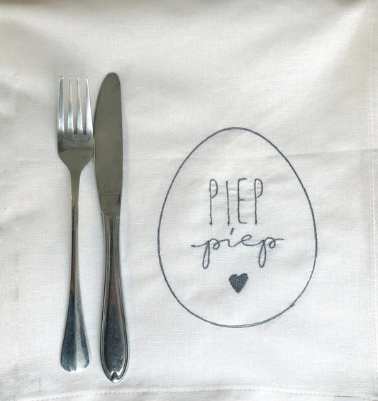 Geschirrtuch mit Stickerei für Ostern