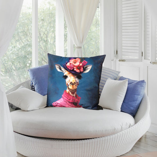 Cooles samtweiches Kissen Giraffe Dame