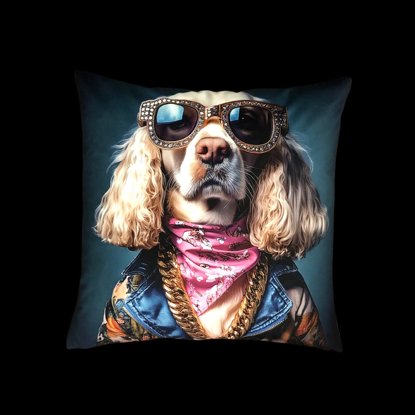 Cooles samtweiches Kissen Spaniel