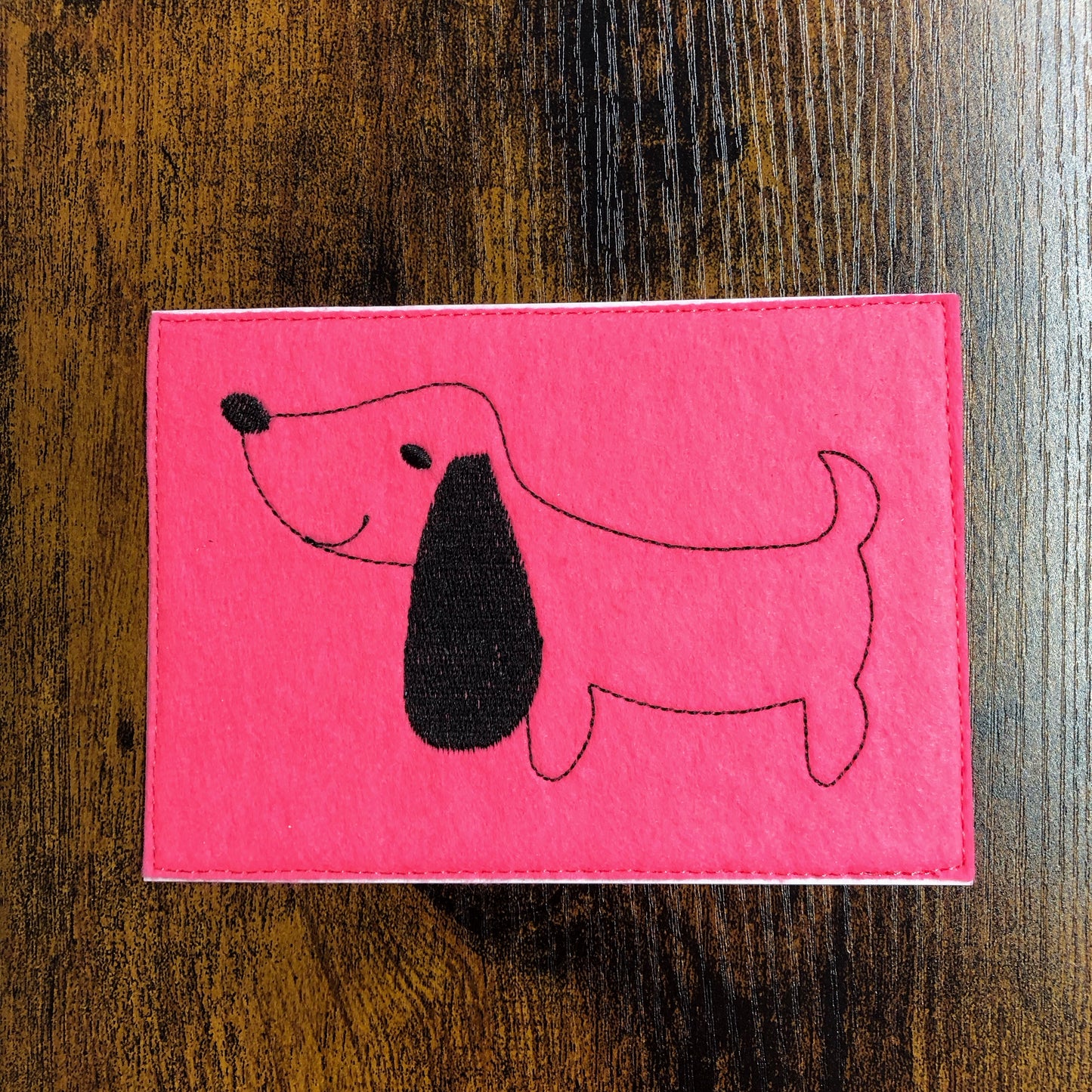 Postkarte gestickt Tiere