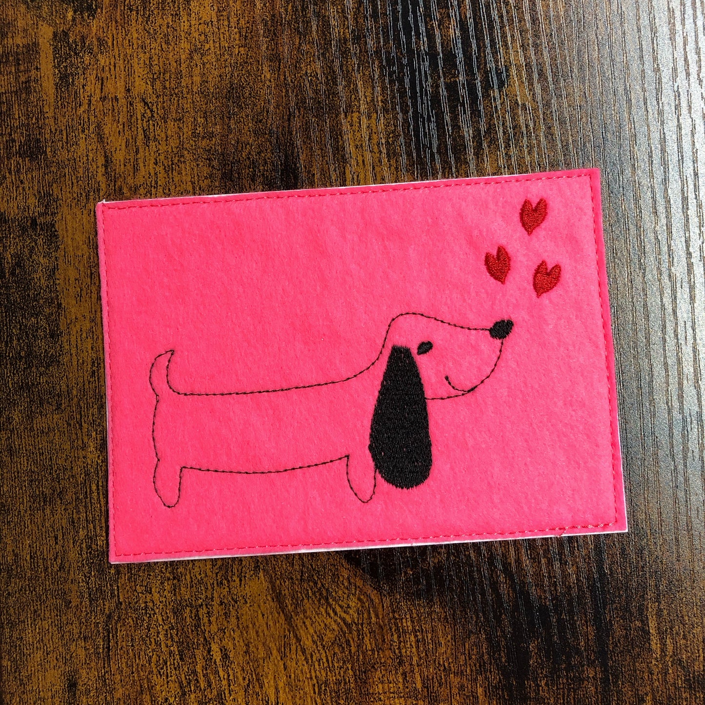 Postkarte gestickt Tiere