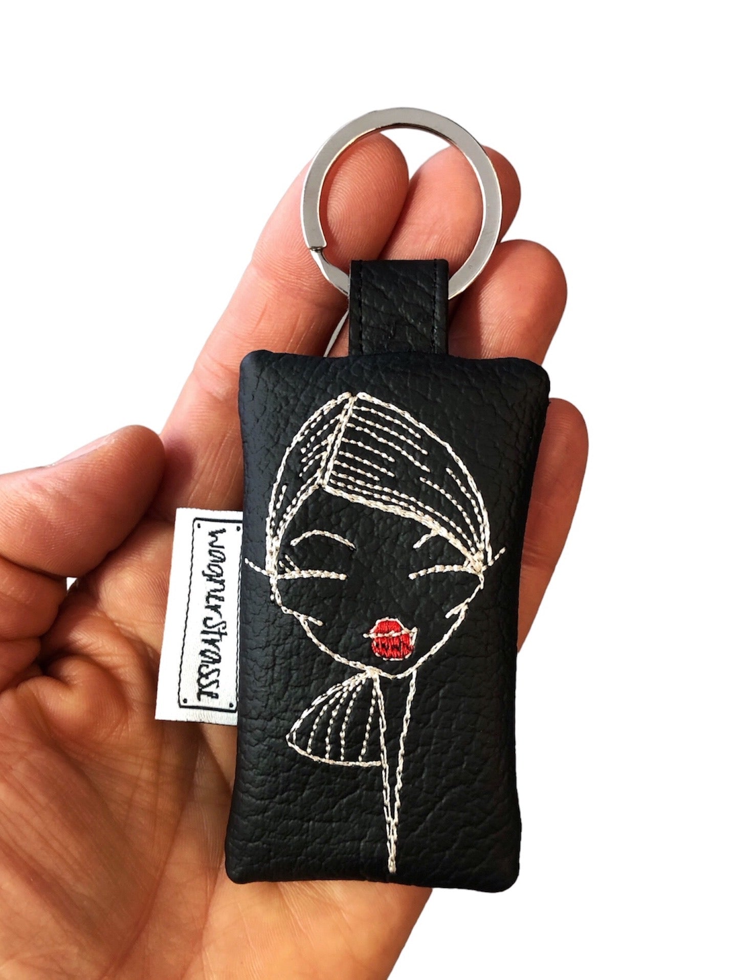 Schlüssel Anhänger Täschchen mit Stickerei