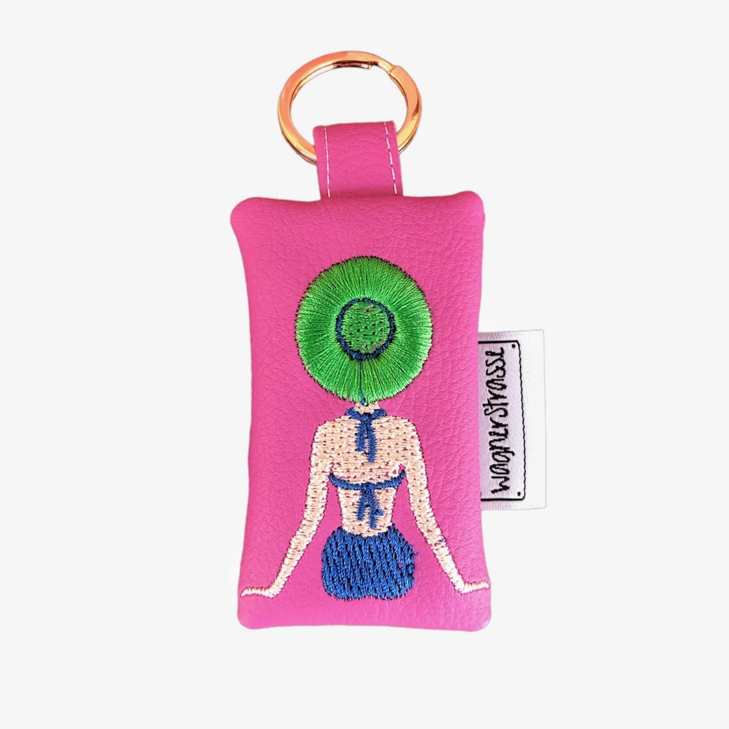 Schlüssel Anhänger Täschchen mit Stickerei.