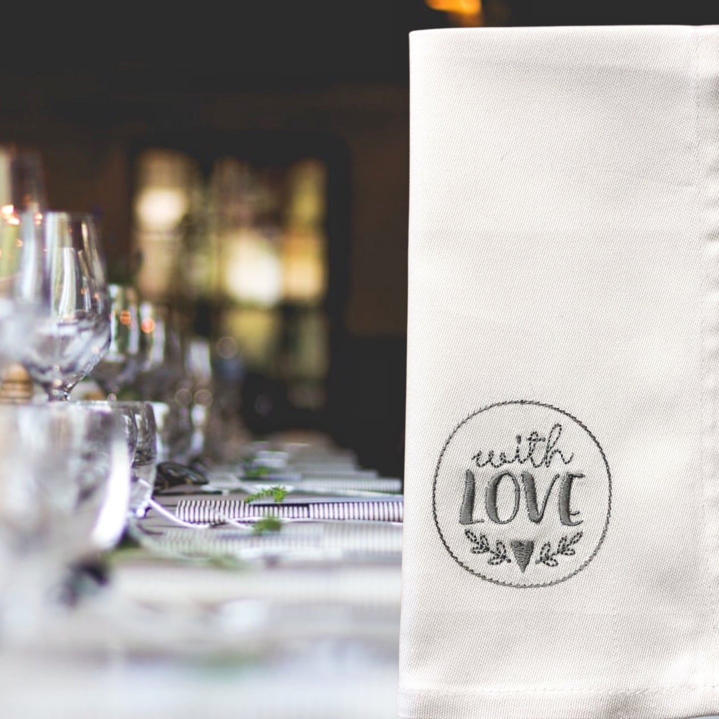 Bestickte Serviette