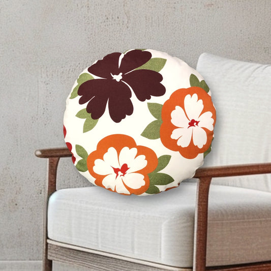 Grosses rundes Blumenkissen