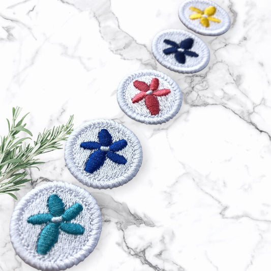 Patch mit Blume und Marienkäfer