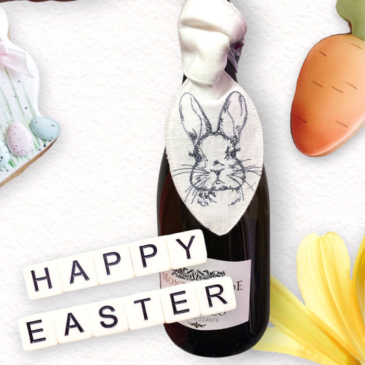 Schleife mit Osterhase Stickerei