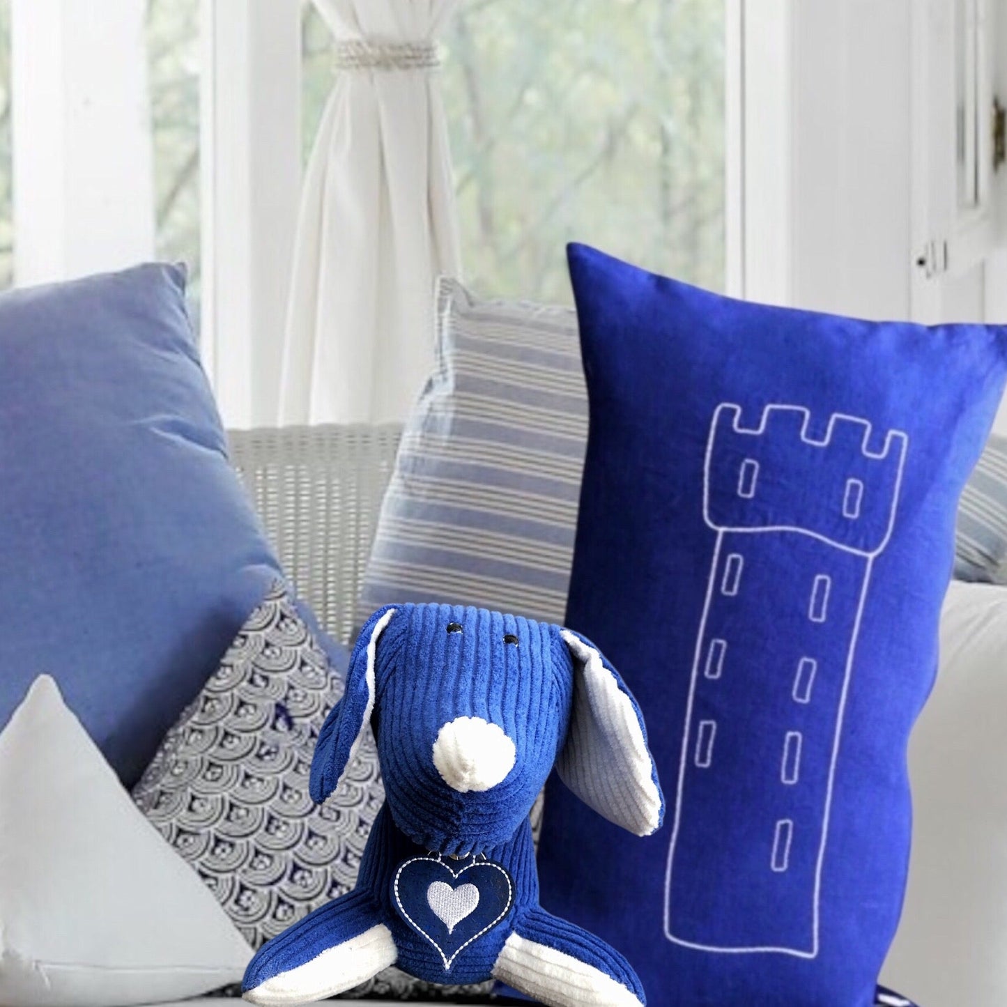 Fred der Dackel blau weiss