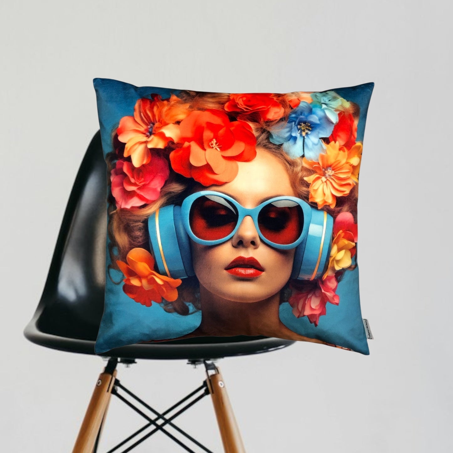 Cooles samtweiches Kissen im Retro Style