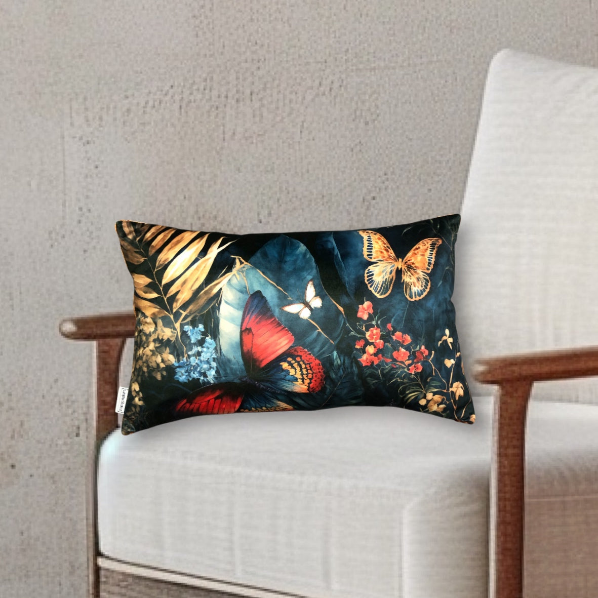 Samt Kissen Schmetterling Jungle 30x50 cm