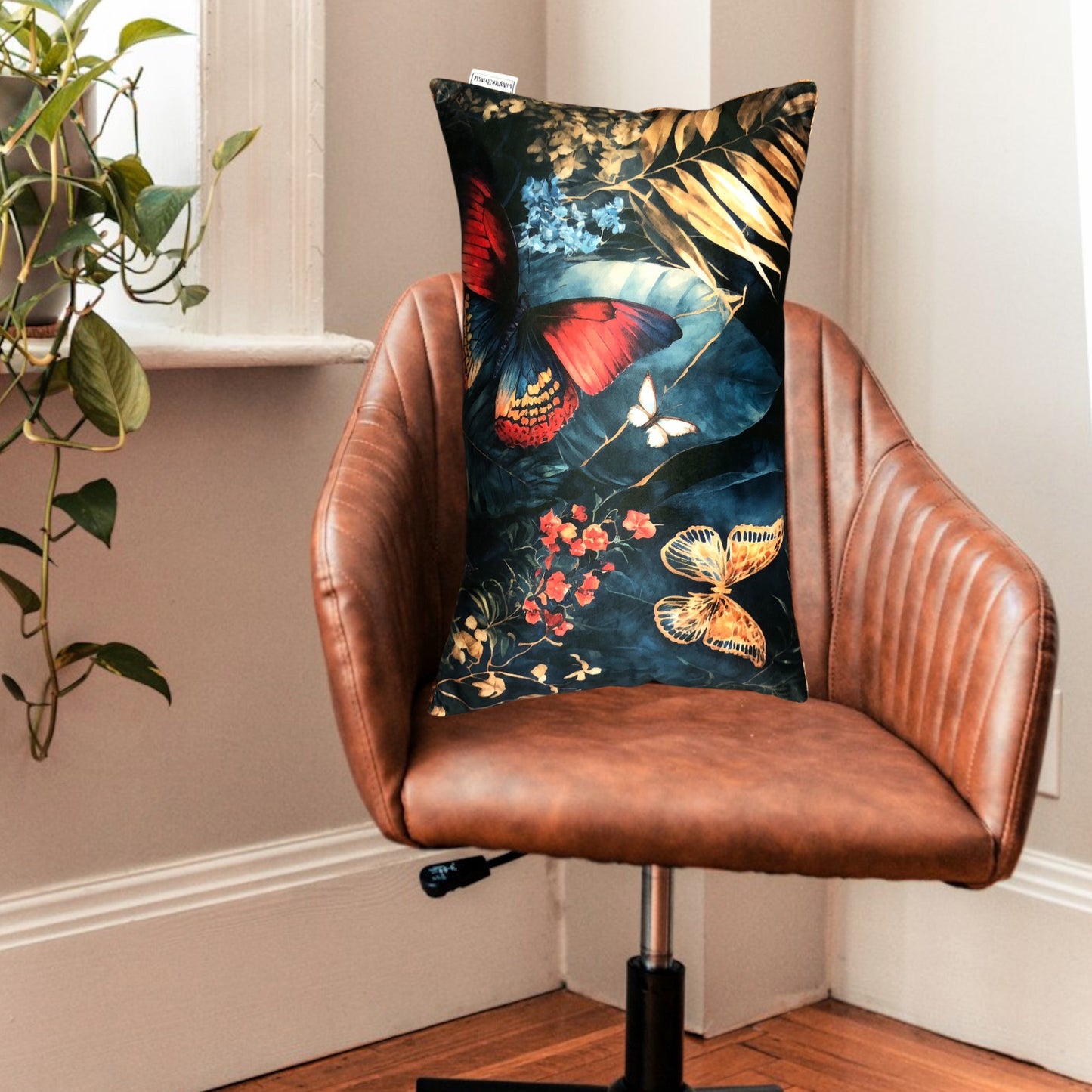 Samt Kissen Schmetterling Jungle 30x50 cm