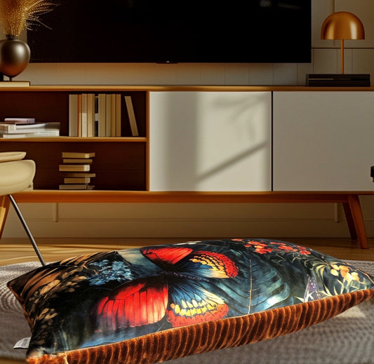 Samt Kissen Schmetterling Jungle 30x50 cm