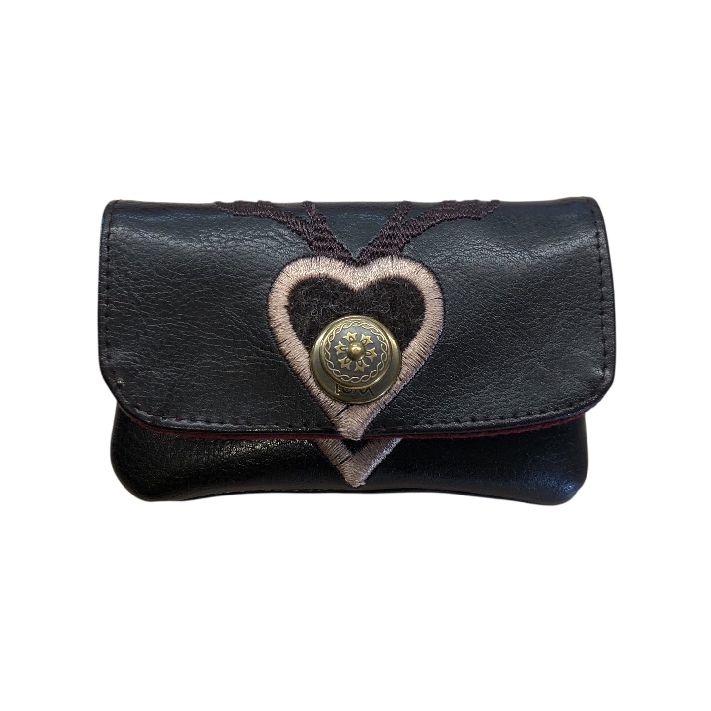 Kleines Portemonnaie mit Stickerei, Steckfächern, Loxx Verschluß