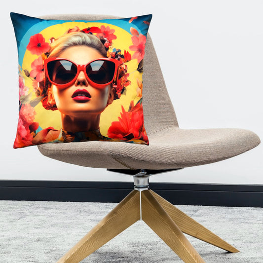 Cooles samtweiches Kissen im Retro Style