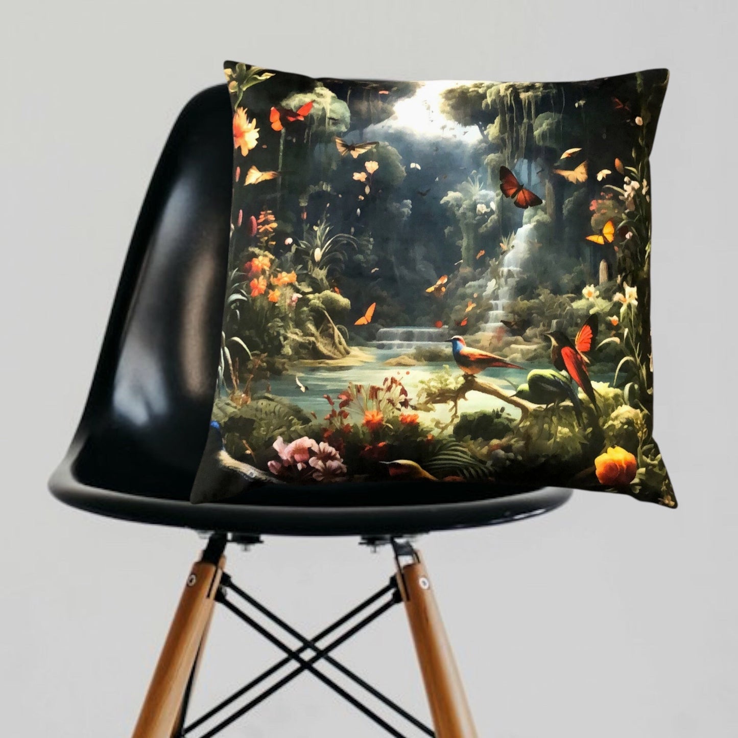 Kissen Jungle Schmetterlinge Vögel 47x47 cm