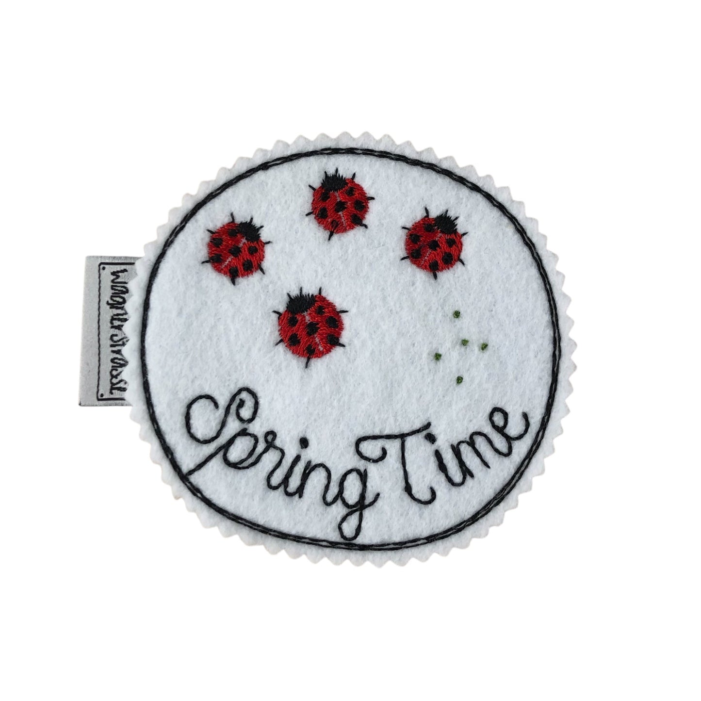 Getränke Untersetzer Mugrug mit Stickerei Marienkäfer Spring Time