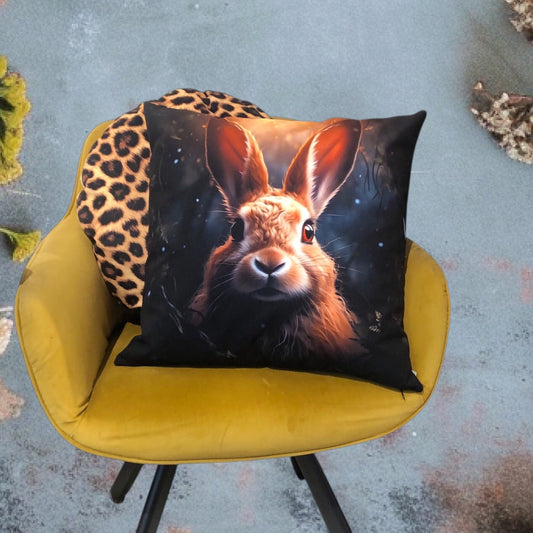 Cooles samtweiches Kissen brauner Hase