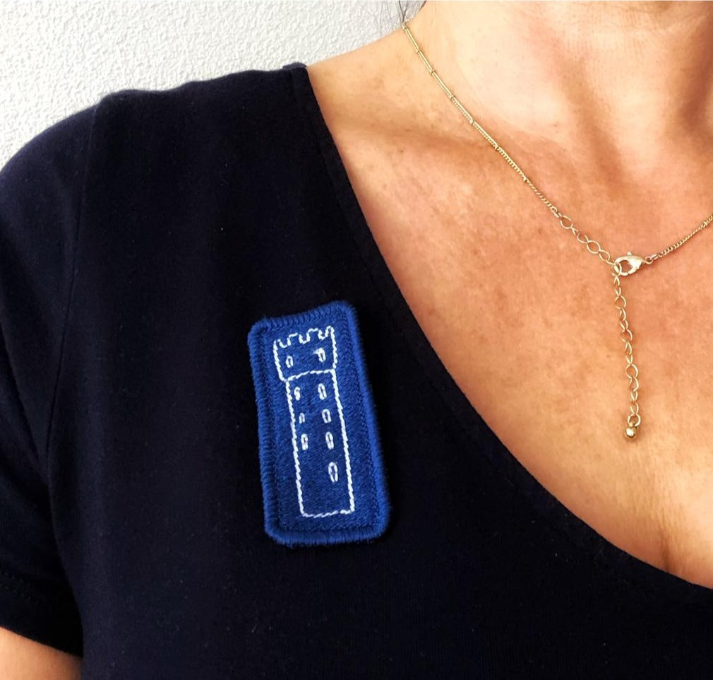Gestickte Patches mit Mehlsack und Herzen