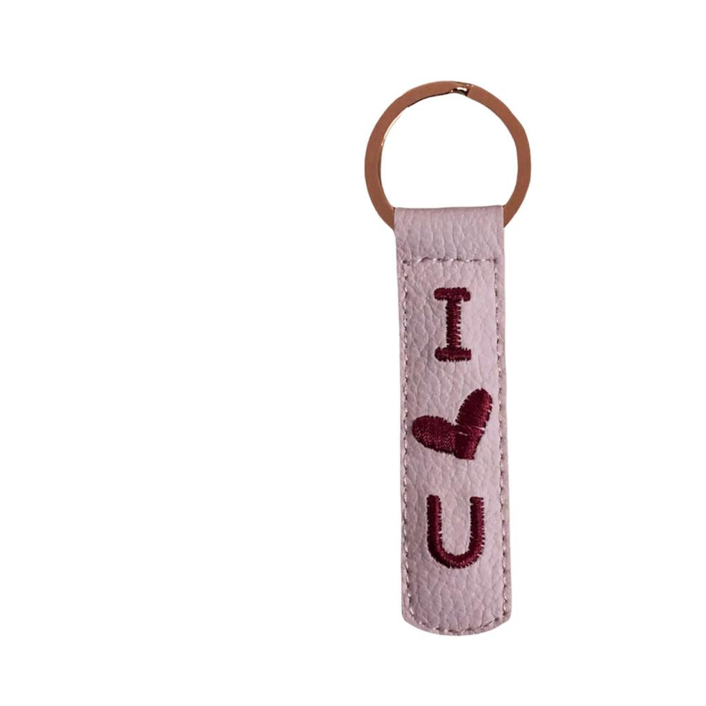 Schlüssel Anhänger mit Wunsch Stickerei