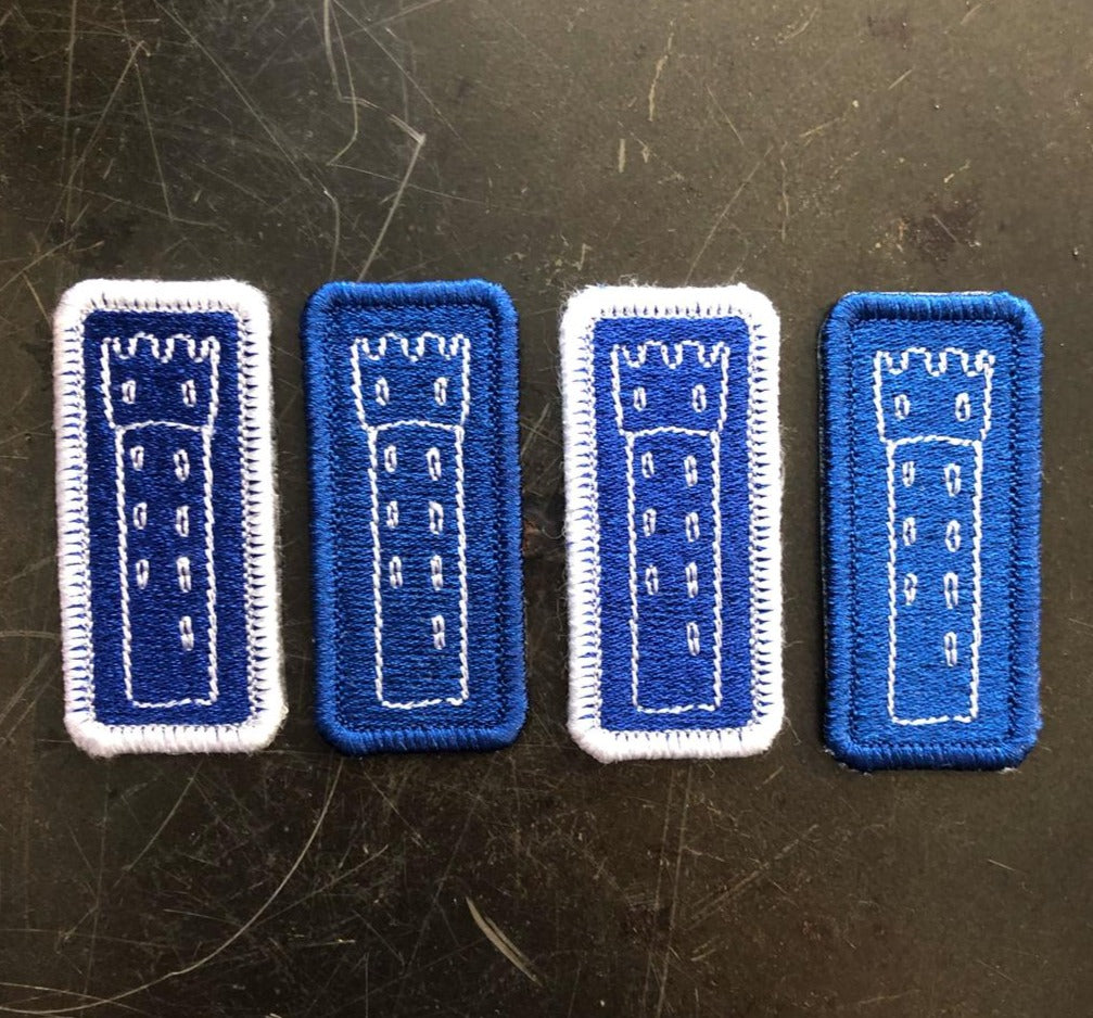 Gestickte Patches mit Mehlsack und Herzen