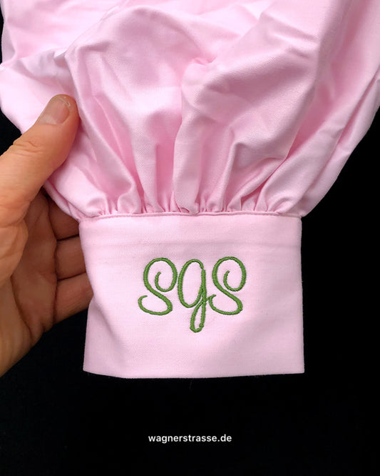 Monogramm Bestickung auf Manschetten