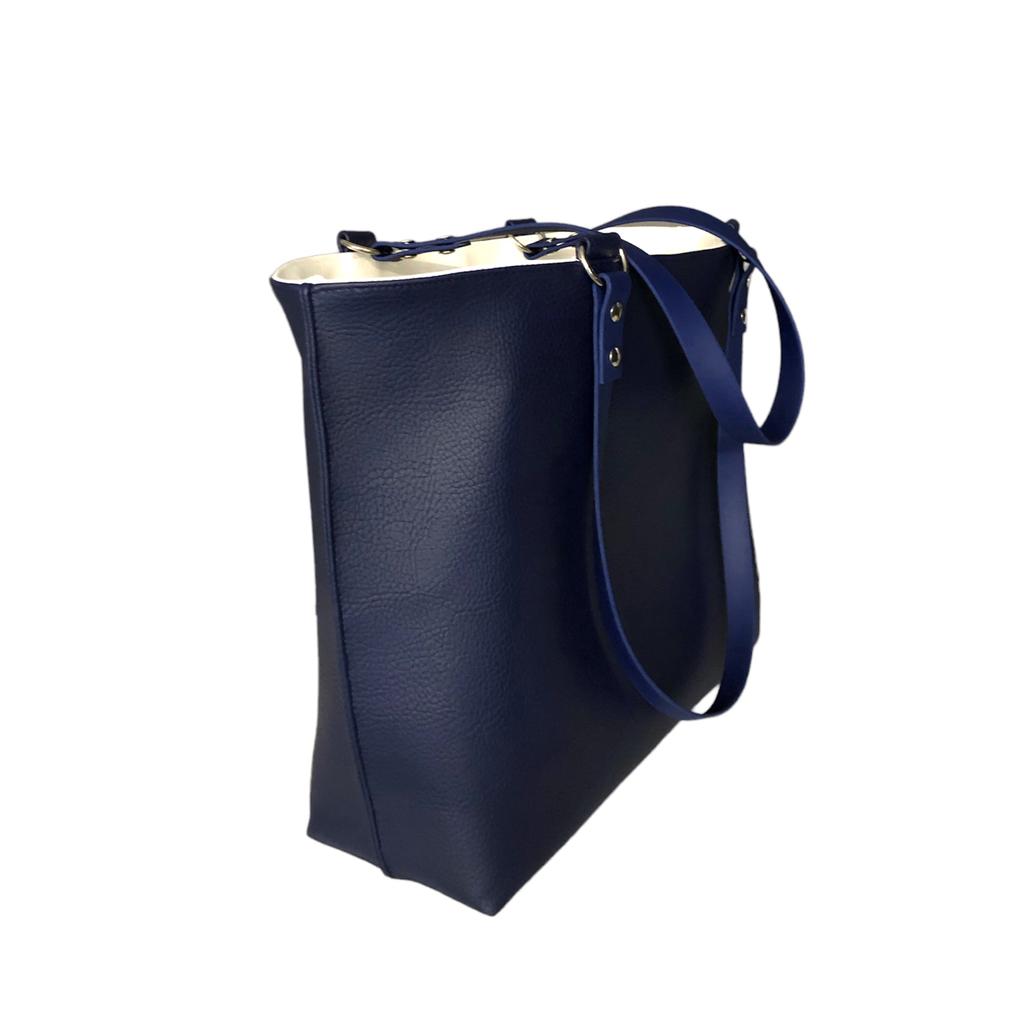 Shopper Tasche Navy Blau Weiss