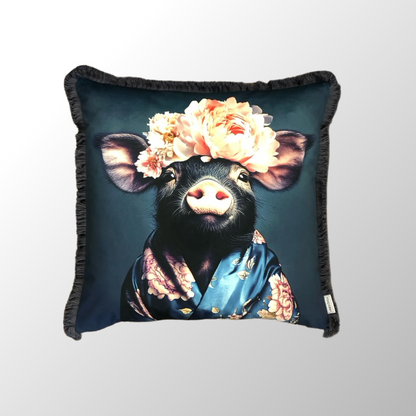 Cooles samtweiches Kissen Schwein
