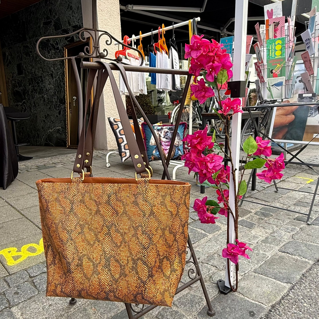 Shopper Tasche Brown Snake mit Sherry