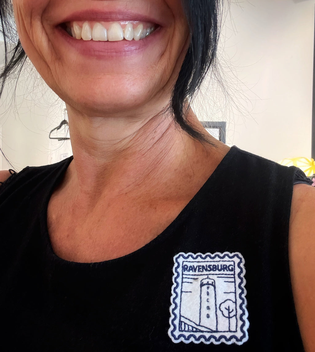 Gestickte Patches mit Mehlsack und Herzen