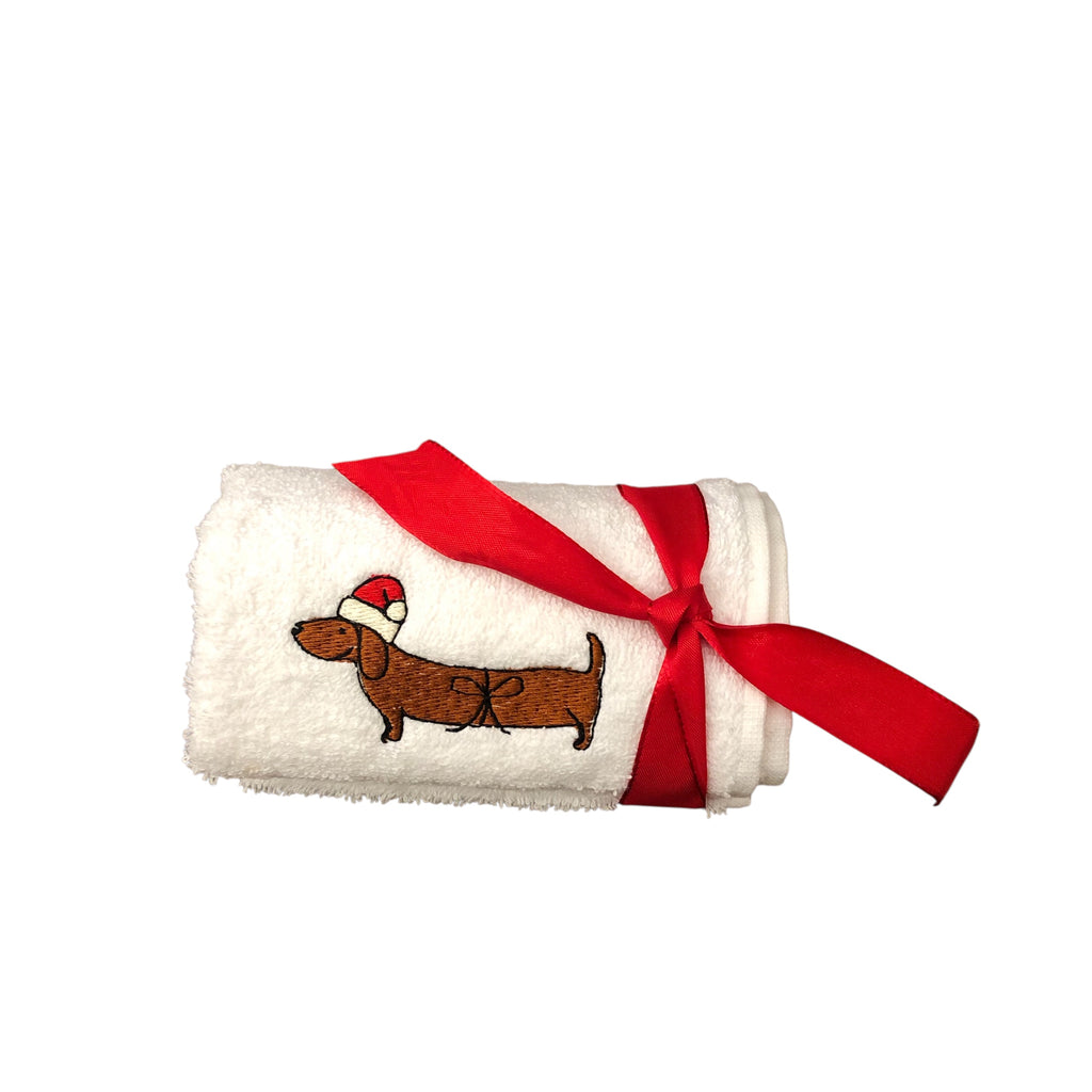 Besticktes mit Weihnachts-Dackel