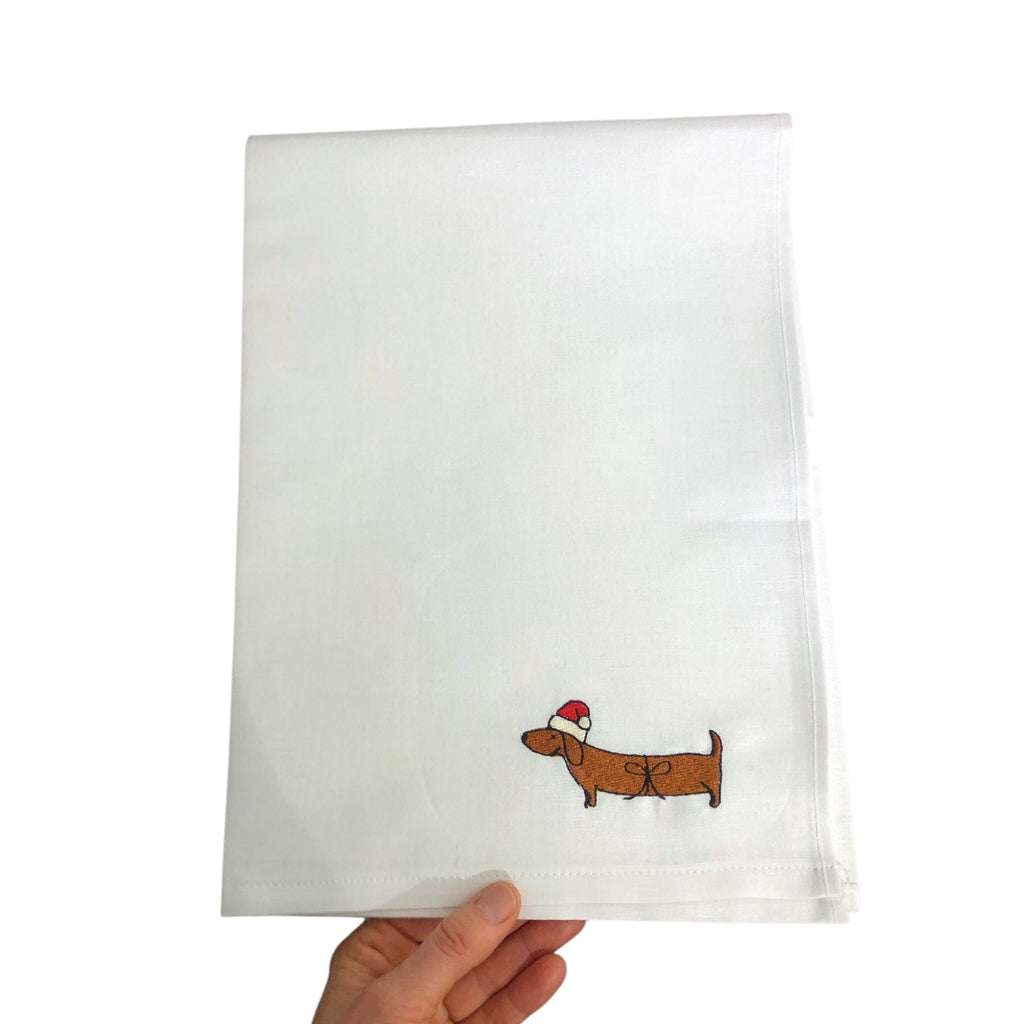 Besticktes mit Weihnachts-Dackel