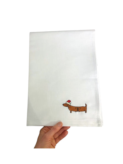 Besticktes mit Weihnachts-Dackel