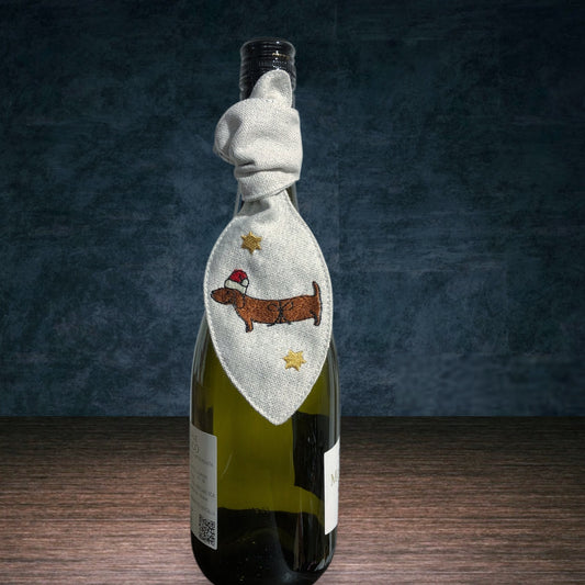 Weihnachtlich bestickte Schleife