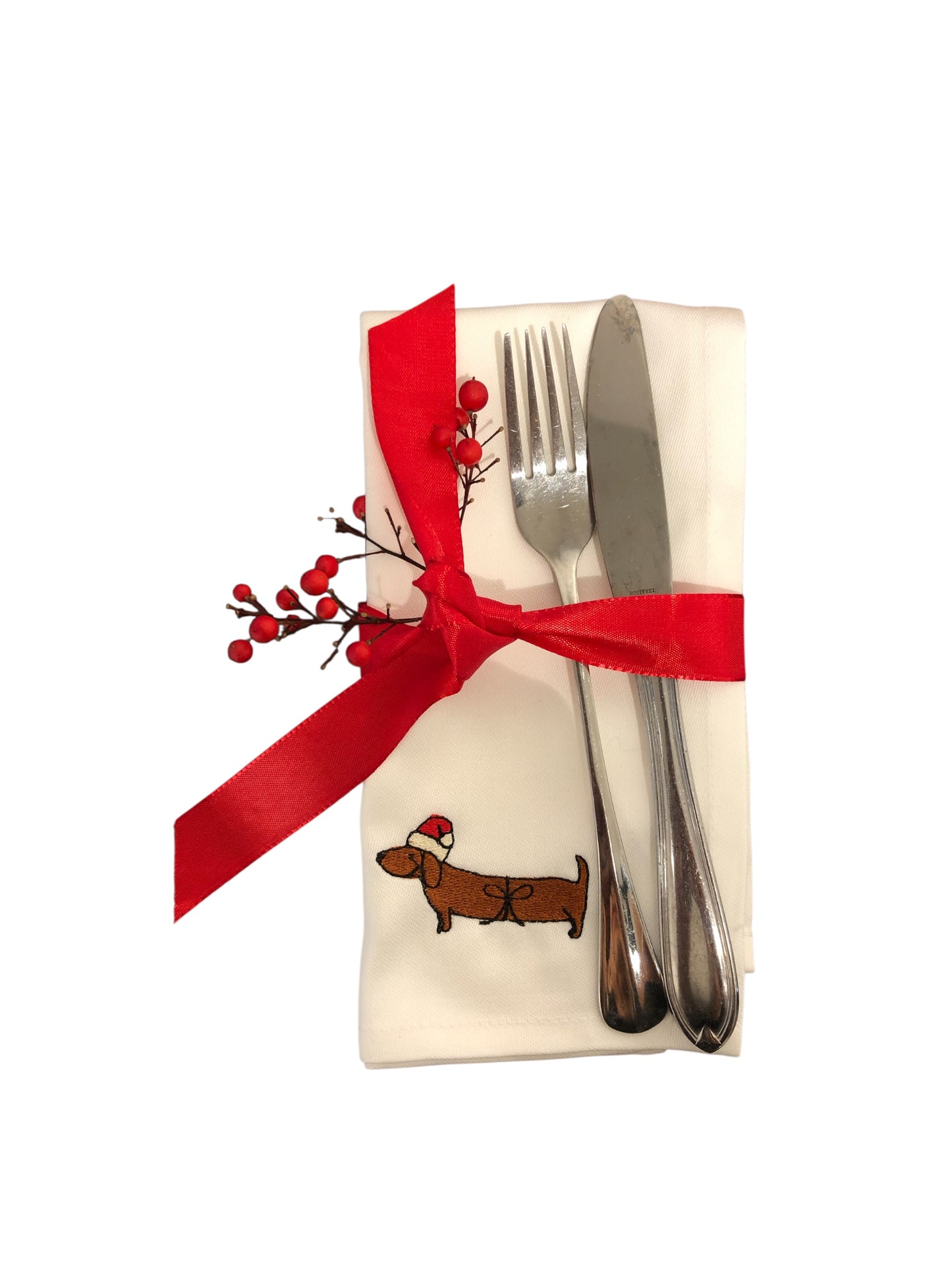 Besticktes mit Weihnachts-Dackel