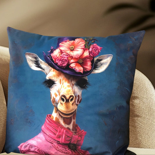 Cooles samtweiches Kissen Giraffe Dame