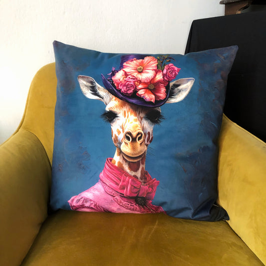 Cooles samtweiches Kissen Giraffe Dame