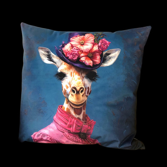 Cooles samtweiches Kissen Giraffe Dame