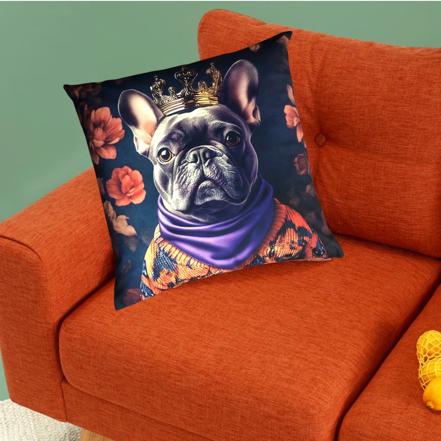 Cooles samtweiches Kissen Bulldogge französisch