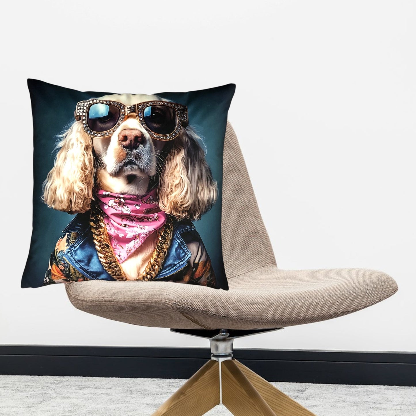 Cooles samtweiches Kissen Spaniel