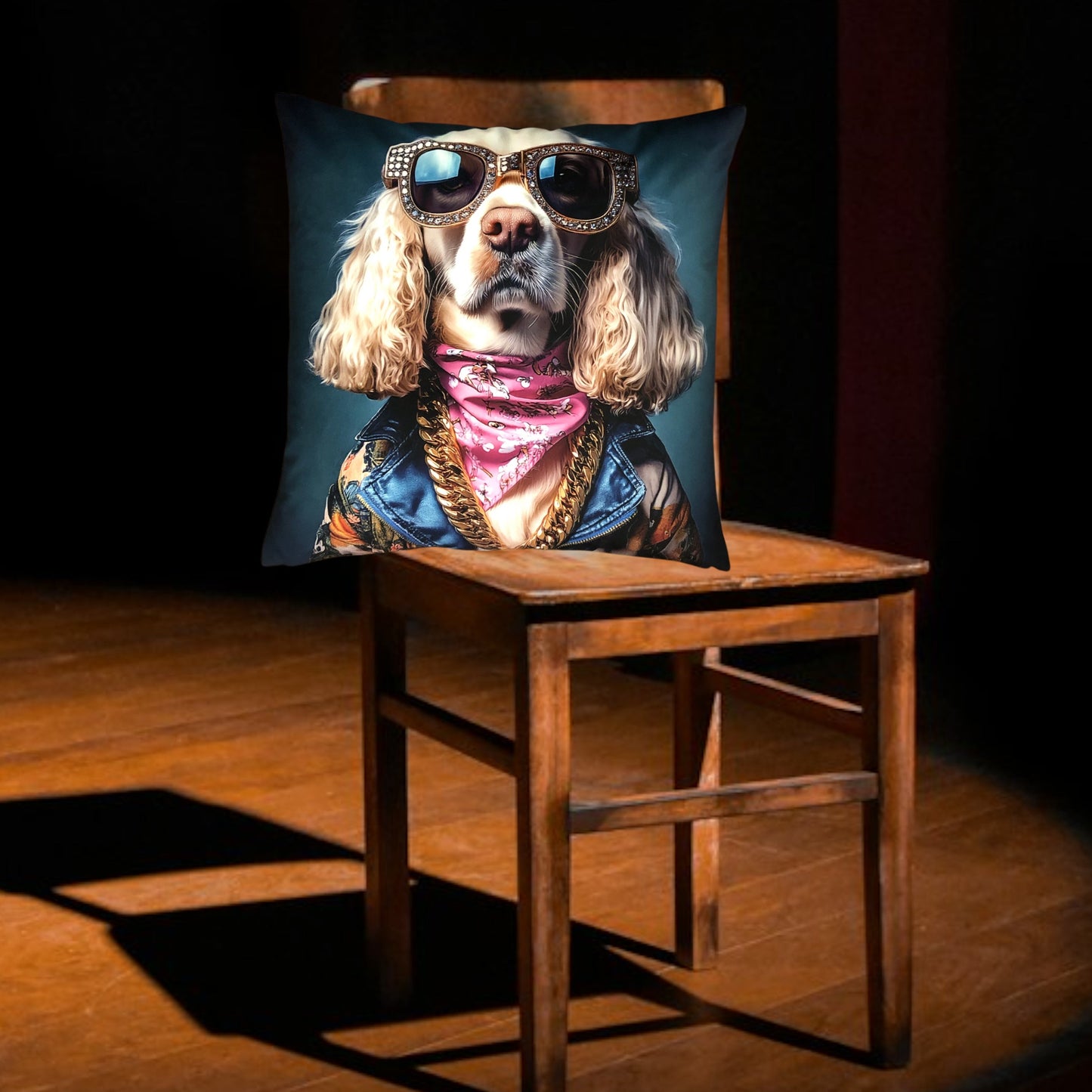 Cooles samtweiches Kissen Spaniel