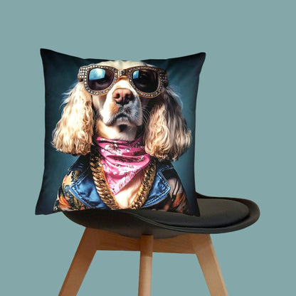 Cooles samtweiches Kissen Spaniel