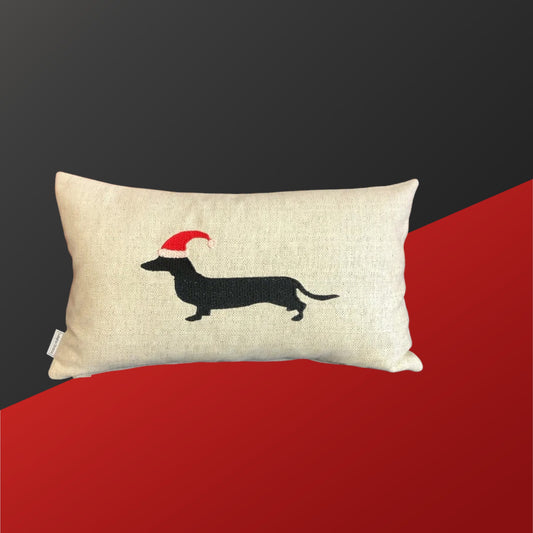 Bestickte Kissen als  Weihnachtsdekoration