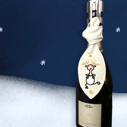 Weihnachtlich bestickte Schleife