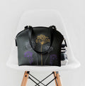 Kleiner Shopper in dunkelgrau mit Blumen Stickerei