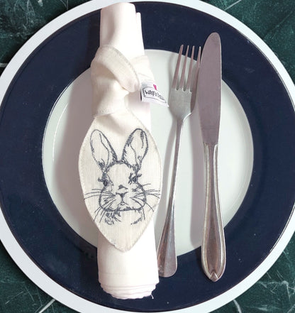 Schleife mit Osterhase Stickerei