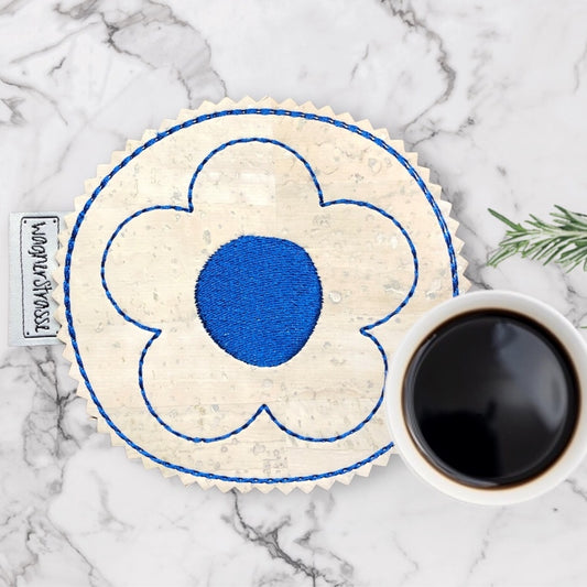 Getränke Untersetzer mit Blume Stickerei