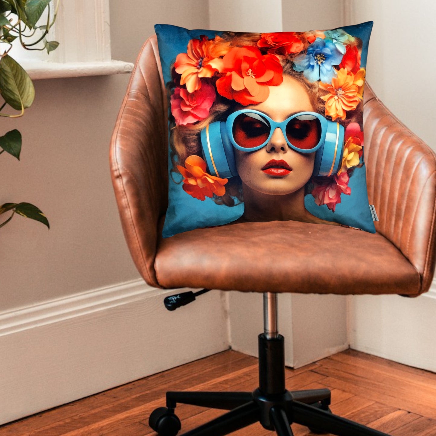Cooles samtweiches Kissen im Retro Style