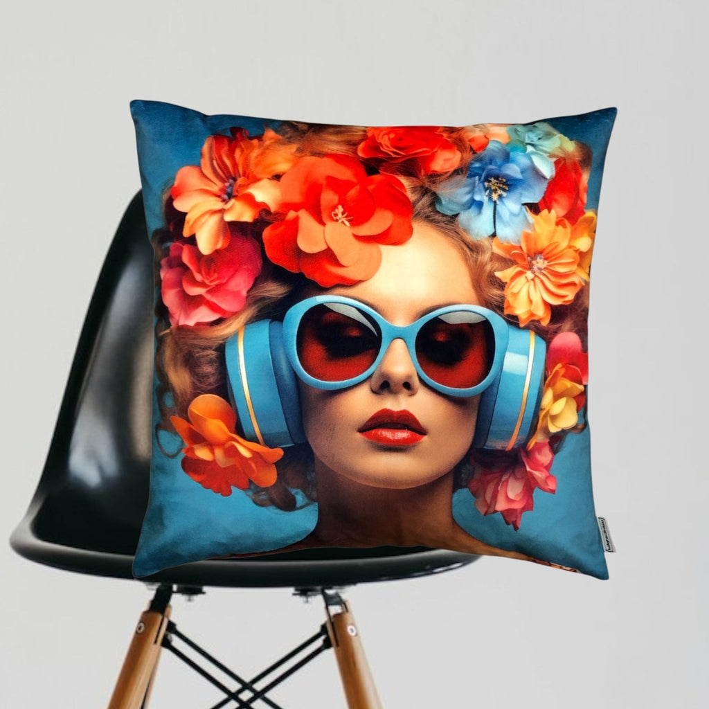 Cooles samtweiches Kissen im Retro Style